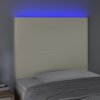 Čelo postele s LED 80x5x118/128 cm umělá kůže [3122216] (Barva Černá)