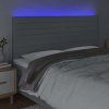 Čelo postele s LED 200x5x118/128 cm textil [3122586] (Barva Světle šedá)