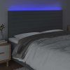 Čelo postele s LED 200x5x118/128 cm textil [3122586] (Barva Světle šedá)