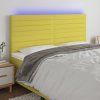 Čelo postele s LED 200x5x118/128 cm textil [3122586] (Barva Světle šedá)