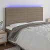 Čelo postele s LED 200x5x118/128 cm textil [3122586] (Barva Světle šedá)