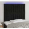 Čelo postele s LED 90x5x118/128 cm samet [3122700] (Barva Černá)