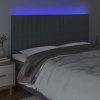 Čelo postele s LED 180x5x118/128 cm textil [3122677] (Barva Tmavě šedá)