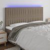 Čelo postele s LED 180x5x118/128 cm textil [3122677] (Barva Tmavě šedá)