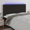 Čelo postele s LED 180x5x118/128 cm textil [3122677] (Barva Tmavě šedá)