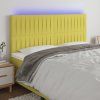 Čelo postele s LED 180x5x118/128 cm textil [3122677] (Barva Tmavě šedá)