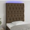 Čelo postele s LED 80x7x118/128 cm textil [3122735] (Barva Tmavě šedá)