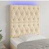 Čelo postele s LED 80x7x118/128 cm textil [3122735] (Barva Tmavě šedá)