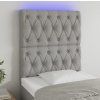 Čelo postele s LED 80x7x118/128 cm textil [3122735] (Barva Tmavě šedá)