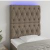 Čelo postele s LED 80x7x118/128 cm textil [3122735] (Barva Tmavě šedá)