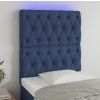 Čelo postele s LED 80x7x118/128 cm textil [3122735] (Barva Tmavě šedá)
