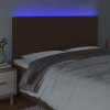 Čelo postele s LED 200x5x118/128 cm textil [3122685] (Barva Tmavě šedá)