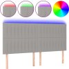 Čelo postele s LED 200x5x118/128 cm textil [3122685] (Barva Tmavě šedá)