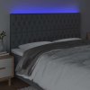 Čelo postele s LED 180x7x118/128 cm textil [3122775] (Barva Tmavě šedá)