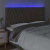 Čelo postele s LED 180x7x118/128 cm textil [3122775] (Barva Tmavě šedá)