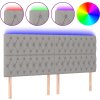 Čelo postele s LED 180x7x118/128 cm textil [3122775] (Barva Tmavě šedá)