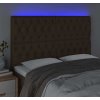 Čelo postele s LED 144x7x118/128 cm textil [3122761] (Barva Tmavě hnědá)