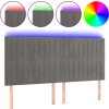 Čelo postele s LED 200x5x118/128 cm samet [3122728] (Barva Světle šedá)