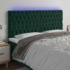 Čelo postele s LED 200x7x118/128 cm samet [3122827] (Barva Tmavě šedá)