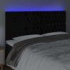 Čelo postele s LED 200x7x118/128 cm samet [3122827] (Barva Tmavě šedá)