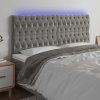 Čelo postele s LED 200x7x118/128 cm samet [3122827] (Barva Tmavě šedá)