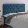 Čelo postele s LED 200x7x118/128 cm samet [3122827] (Barva Tmavě šedá)