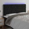 Čelo postele s LED 200x7x118/128 cm samet [3122827] (Barva Tmavě šedá)