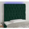 Čelo postele s LED 100x7x118/128 cm samet [3122806] (Barva Tmavě moddrá)