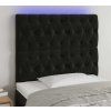 Čelo postele s LED 100x7x118/128 cm samet [3122806] (Barva Tmavě moddrá)