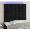 Čelo postele s LED 80x5x118/128 cm samet [3122890] (Barva Černá)