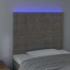 Čelo postele s LED 80x5x118/128 cm samet [3122890] (Barva Černá)