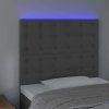 Čelo postele s LED 80x5x118/128 cm samet [3122890] (Barva Černá)