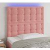 Čelo postele s LED 80x5x118/128 cm samet [3122890] (Barva Černá)