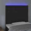 Čelo postele s LED 80x5x118/128 cm samet [3122890] (Barva Černá)
