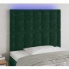 Čelo postele s LED 80x5x118/128 cm samet [3122890] (Barva Černá)