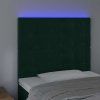 Čelo postele s LED 80x5x118/128 cm samet [3122890] (Barva Černá)