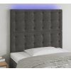 Čelo postele s LED 80x5x118/128 cm samet [3122890] (Barva Černá)