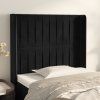 Čelo postele typu ušák 93x16x118/128 cm samet [3119856] (Barva Černá)