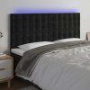 Čelo postele s LED 160x5x118/128 cm samet [3122917] (Barva Růžová)
