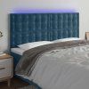 Čelo postele s LED 160x5x118/128 cm samet [3122917] (Barva Růžová)