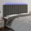 Čelo postele s LED 160x5x118/128 cm samet [3122917] (Barva Růžová)