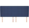 Čelo postele typu ušák 163x23x118/128 cm textil [3117968] (Barva Modrá)