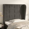 Čelo postele typu ušák 93x23x118/128 cm samet [3117994] (Barva Černá)