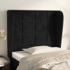 Čelo postele typu ušák 93x23x118/128 cm samet [3117994] (Barva Černá)