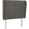 Čelo postele typu ušák 93x23x118/128 cm samet [3117994] (Barva Černá)