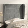 Čelo postele typu ušák 93x23x118/128 cm samet [3117994] (Barva Černá)