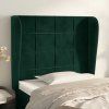 Čelo postele typu ušák 93x23x118/128 cm samet [3117994] (Barva Černá)