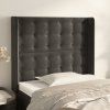 Čelo postele typu ušák 103x16x118/128 cm samet [3120060] (Barva Tmavě moddrá)