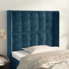 Čelo postele typu ušák 103x16x118/128 cm samet [3120060] (Barva Tmavě moddrá)
