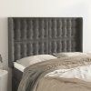 Čelo postele typu ušák 147x16x118/128 cm samet [3120062] (Barva Světle šedá)
